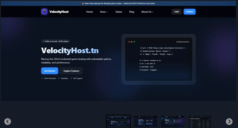 VelocityHost - Game Hosting Template